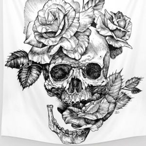 Skull and Roses Tapestry